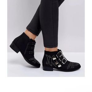 Asos Black silver studded booties. designer look alike. Like new condition